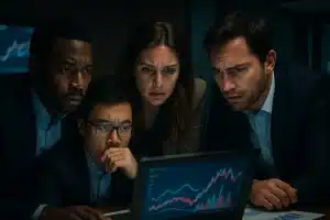 AI Load Pricing dashboard beside regional power grid equipment